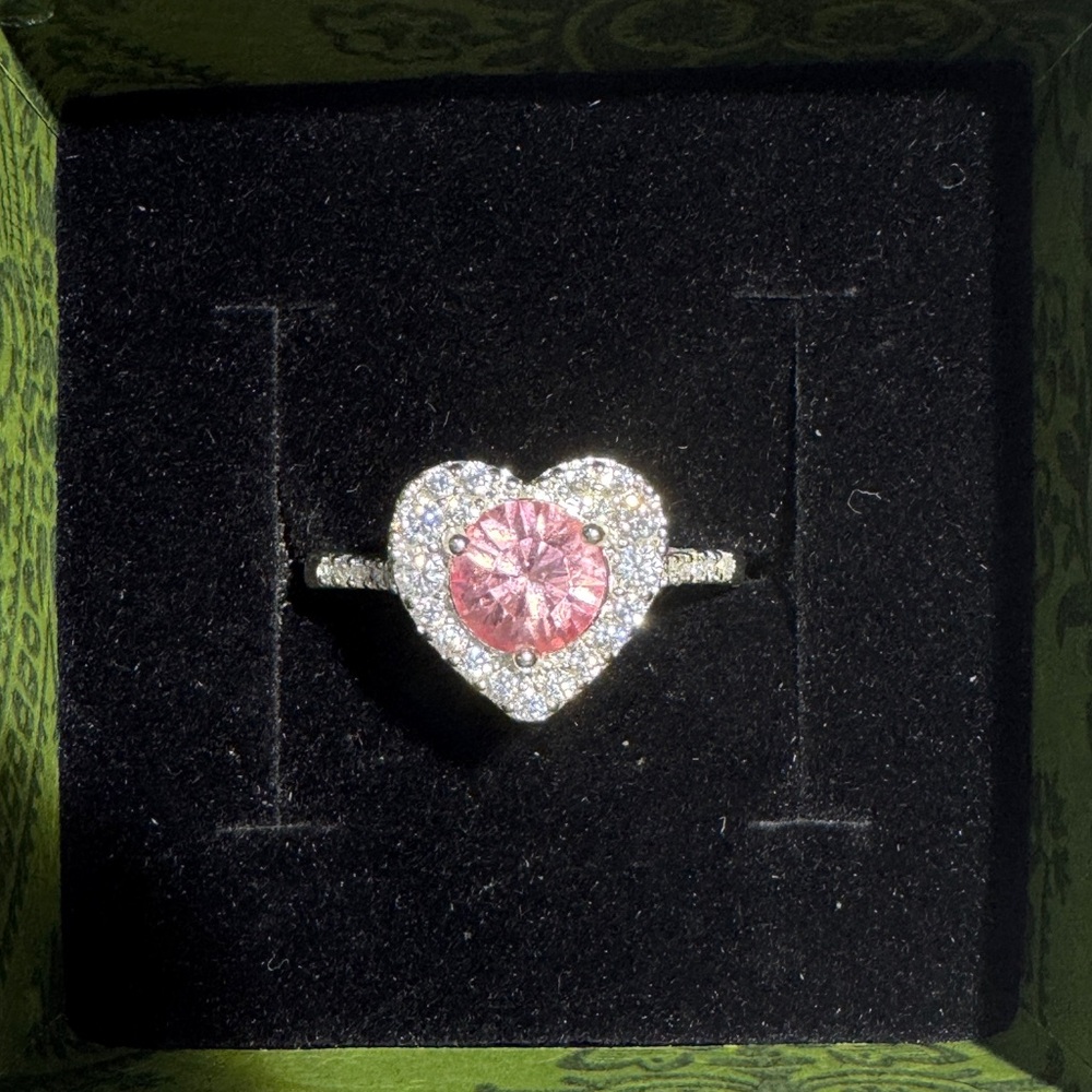 Elegant Pink Heart Ring